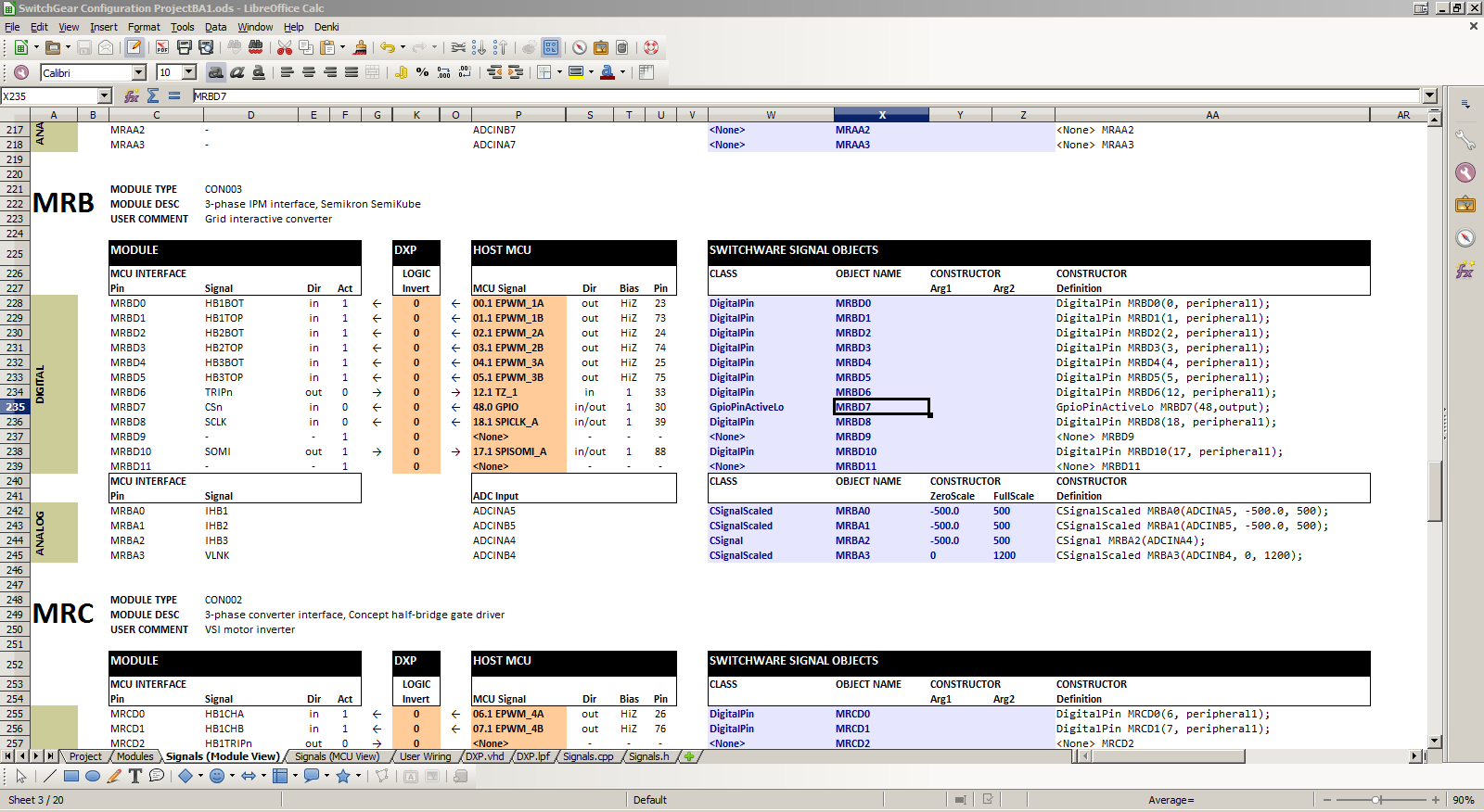 SwitcherGear configuration document.